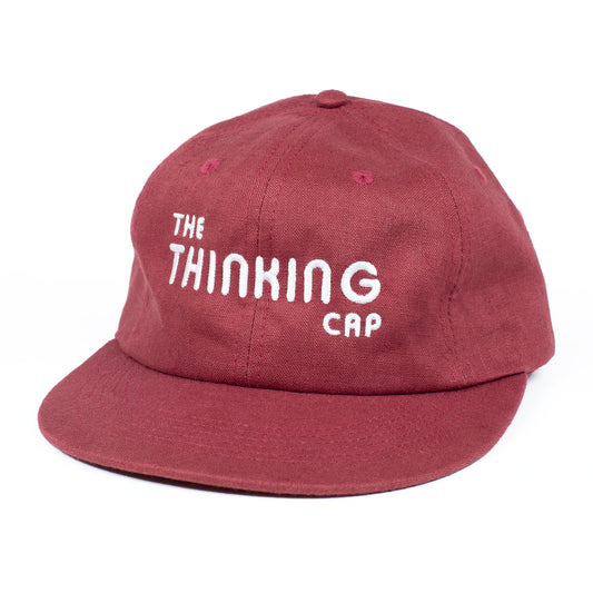 Founder Linen Leatherback Hat (Burgundy)