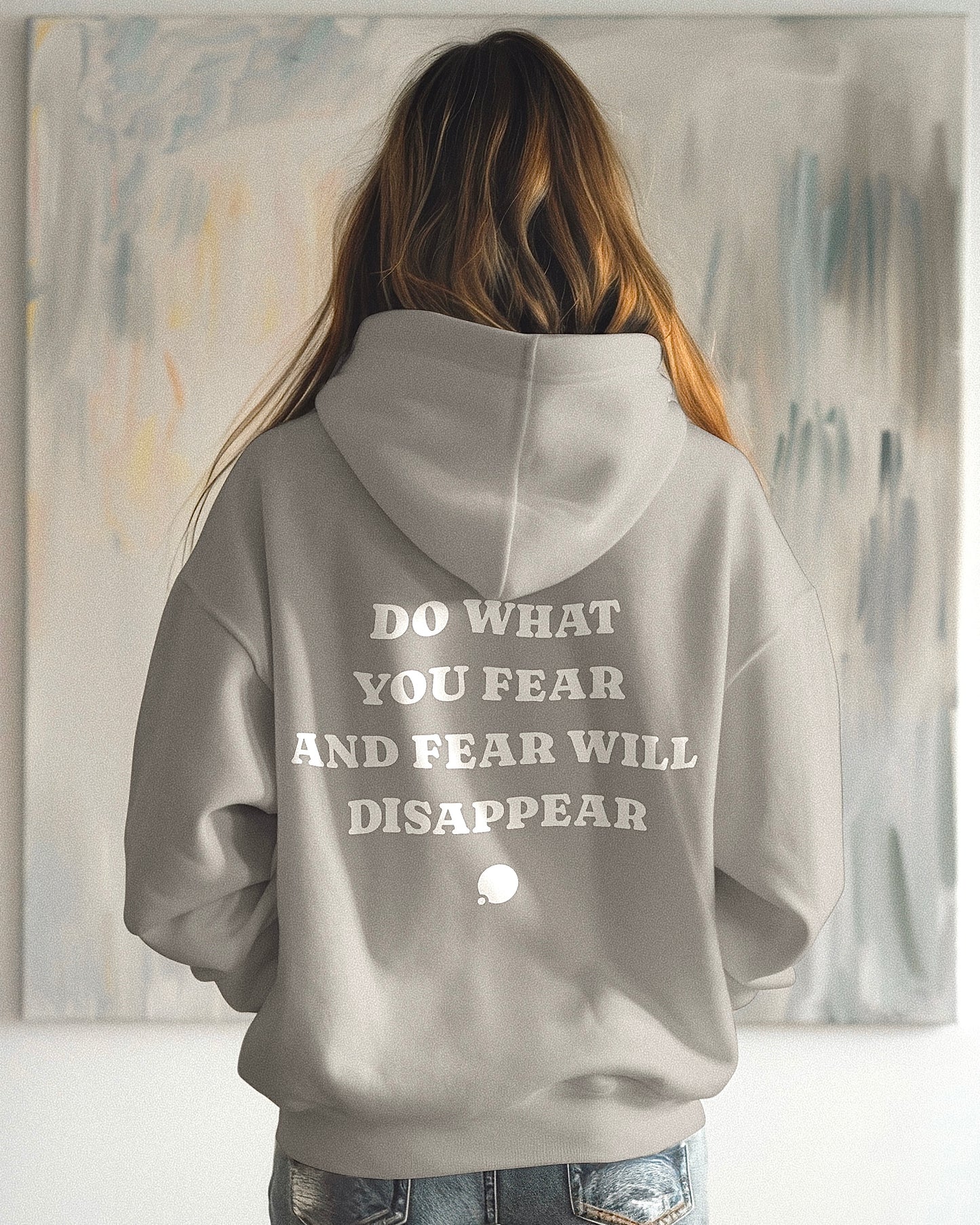 Do What You Fear Heavy Hoodie (Light Gray)