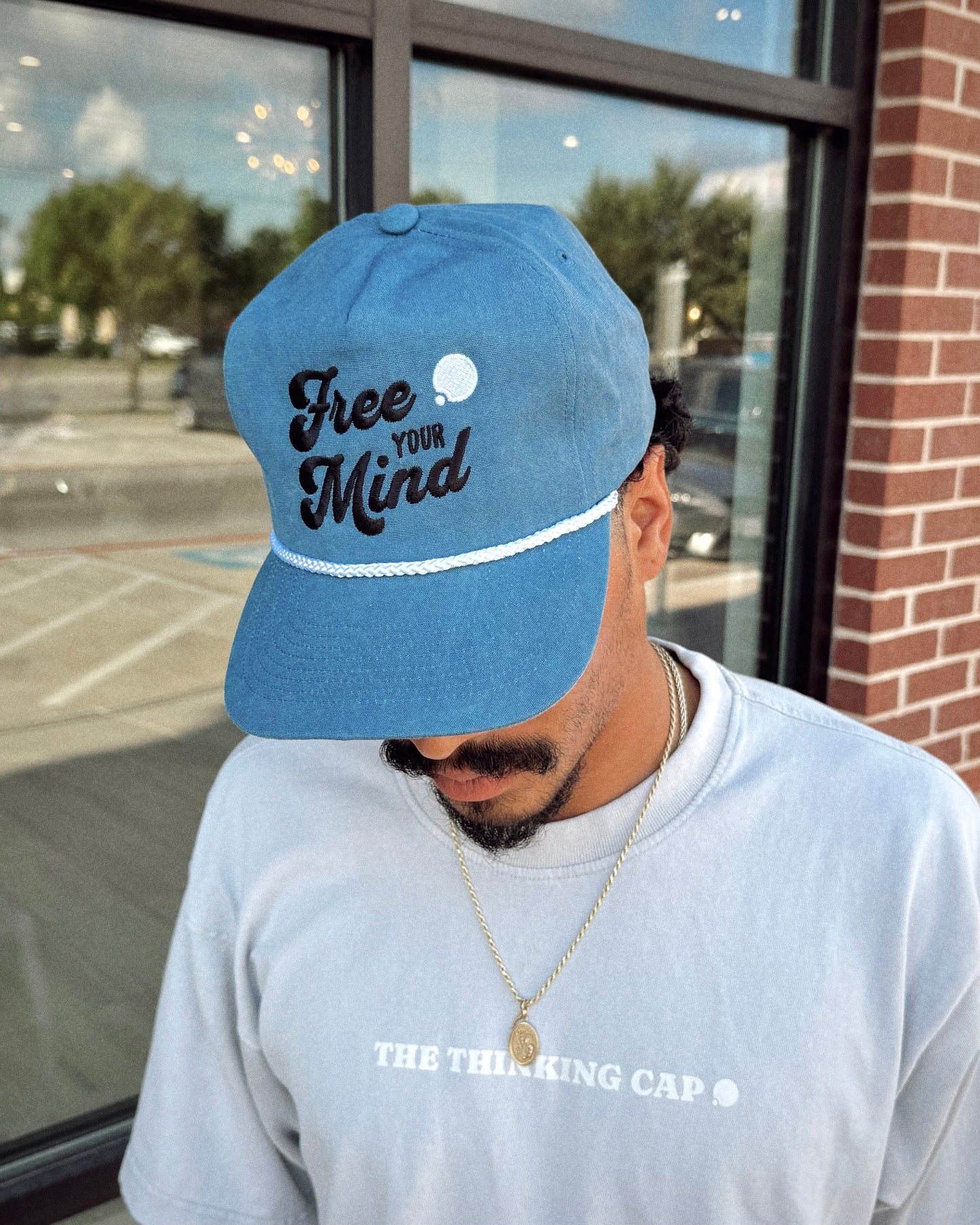 Free Your Mind Retro Cap (Ocean Blue)