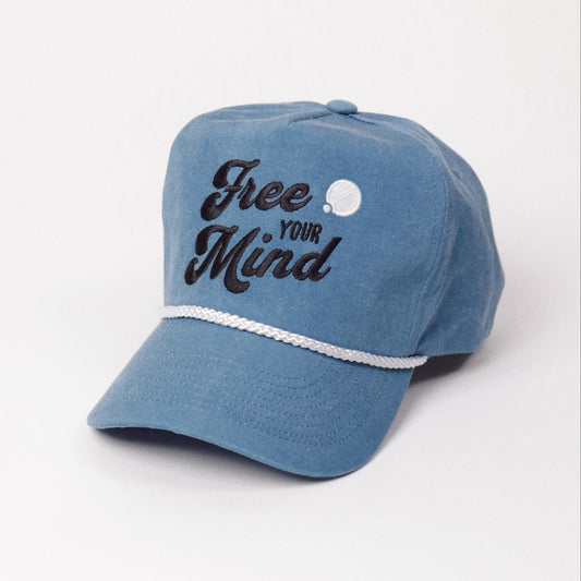 Free Your Mind Retro Hat (Ocean Blue)