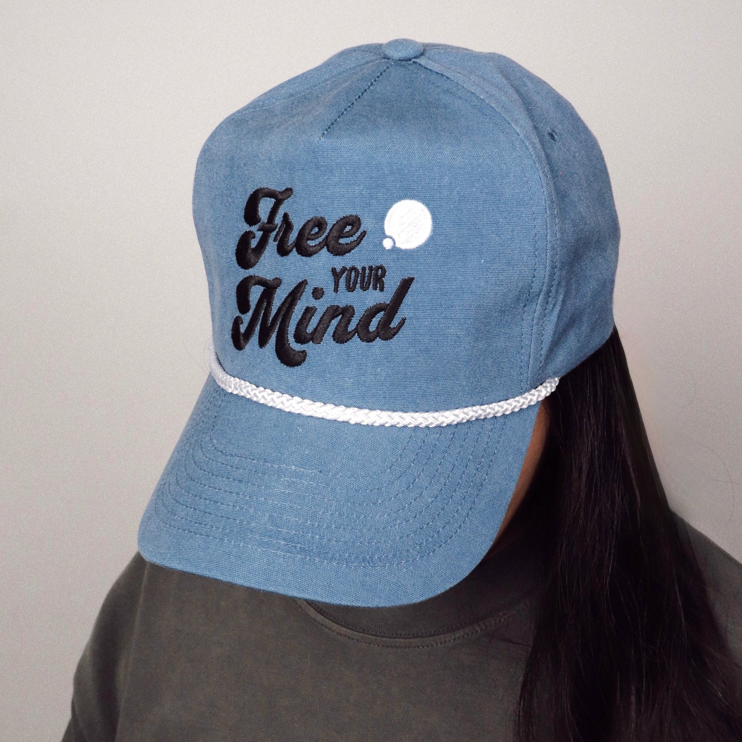 Free Your Mind Retro Hat (Ocean Blue)