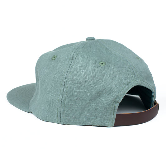 Founder Linen Leatherback Hat (Sage)