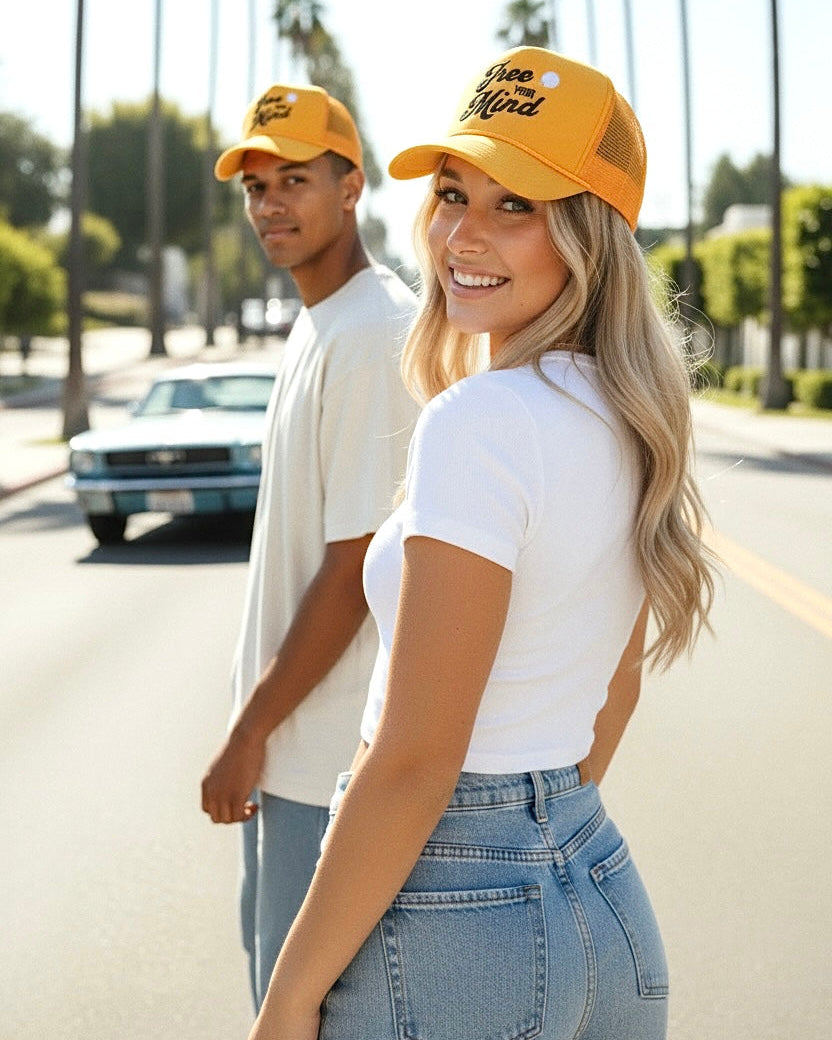 Free Your Mind Trucker Hat (Solar Yellow)