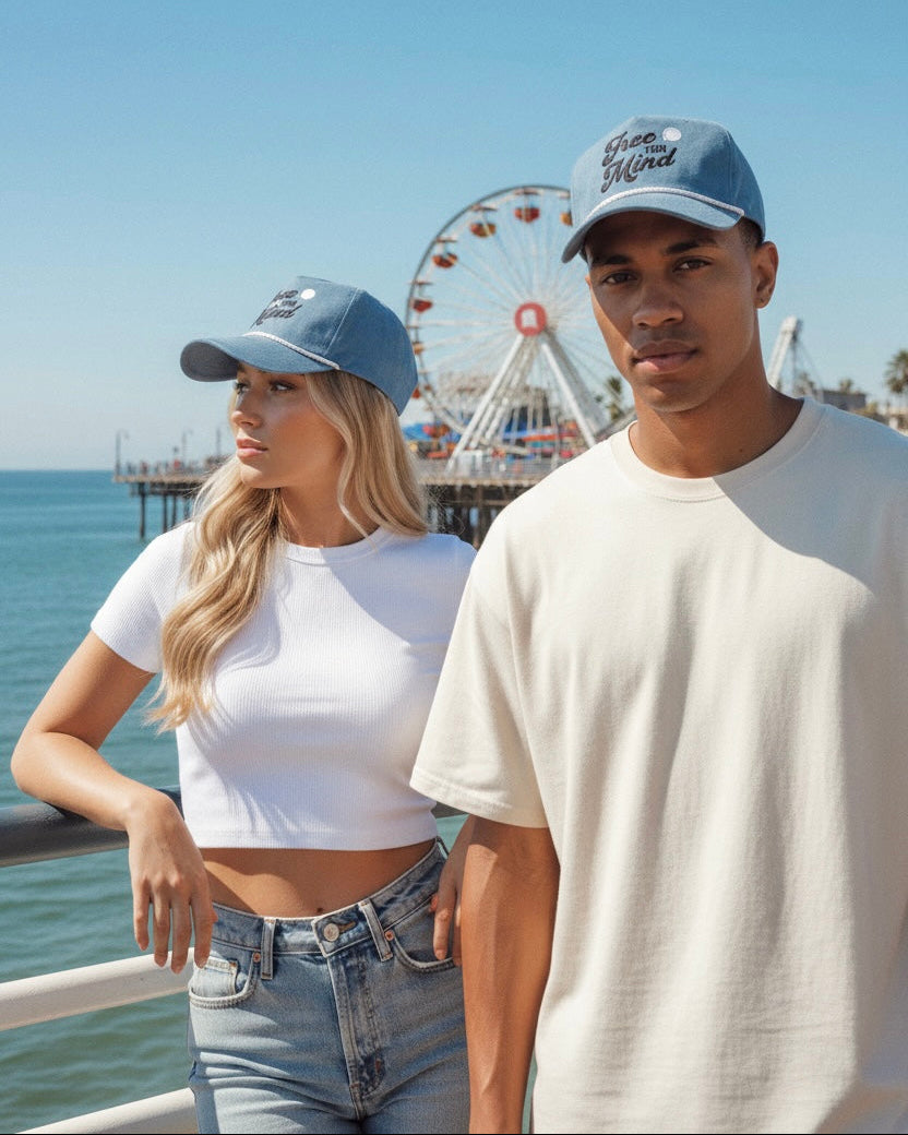 Free Your Mind Retro Hat (Ocean Blue)