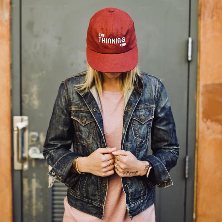 Founder Linen Leatherback Hat (Burgundy)