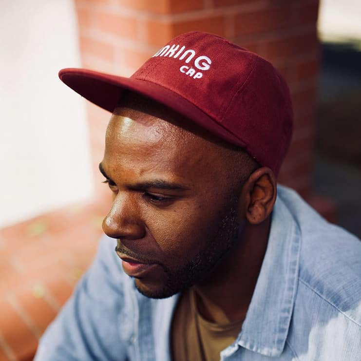 Founder Linen Leatherback Hat (Burgundy)