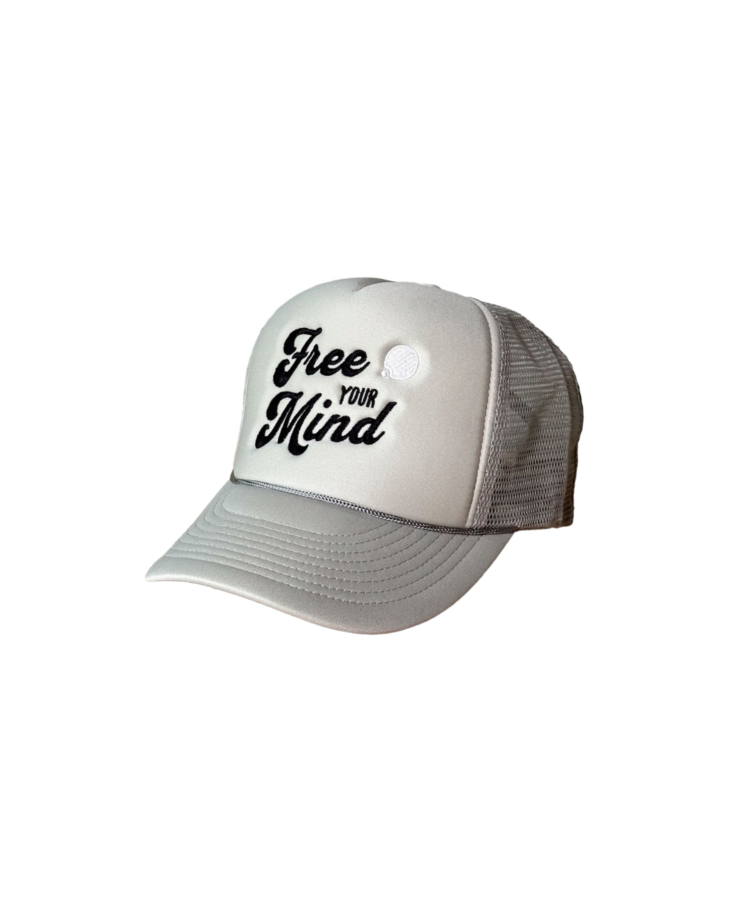 Free Your Mind Trucker Hat (Stone Gray)