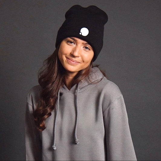 Classic Embroidered Beanie (Black)