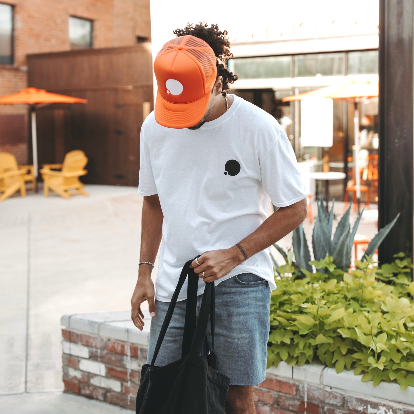 Vision Embroidered Trucker Hat (Tangerine)