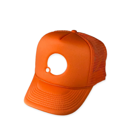 Icon Embroidered Trucker Hat (Tangerine)